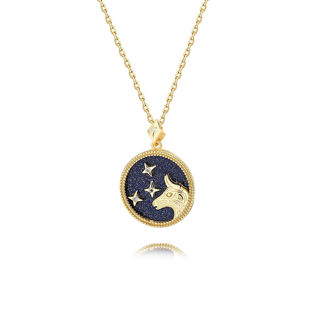 Blue Sand Lucky Taurus Necklace