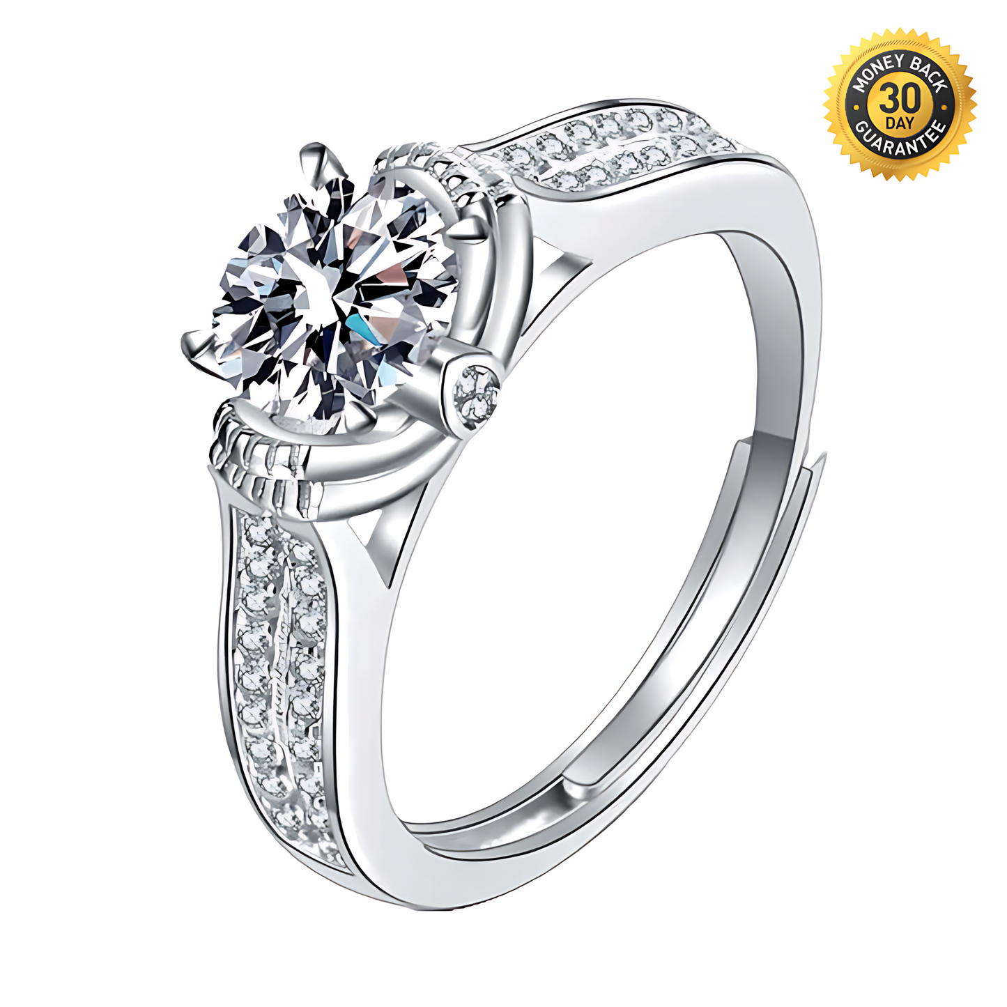 1.0ct Flower Double Brace Moissanite Ring