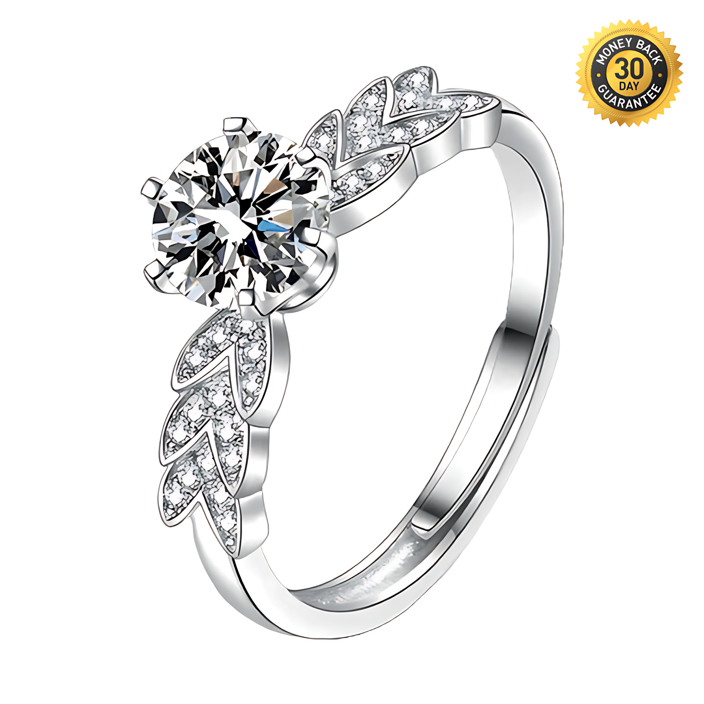 Angel Feather Moissanite 1.0ct Ring