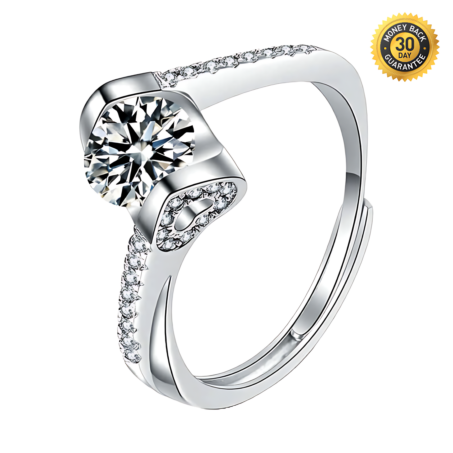 Angel Kisses Heart Moissanite Ring 1.0ct