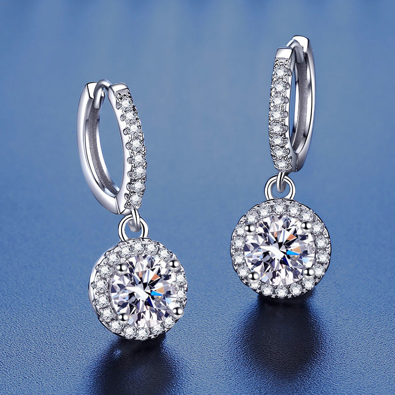 1.0ct Round Bag Moissanite Earrings