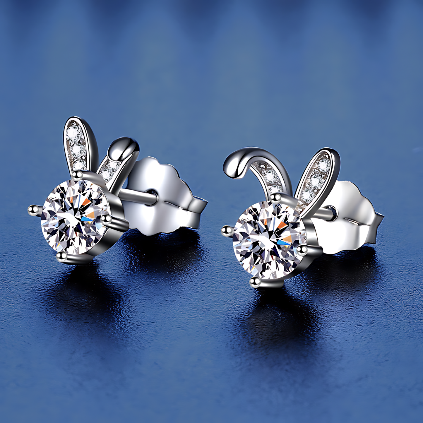 Cute Rabbit Moissanite Earrings 0.5ct