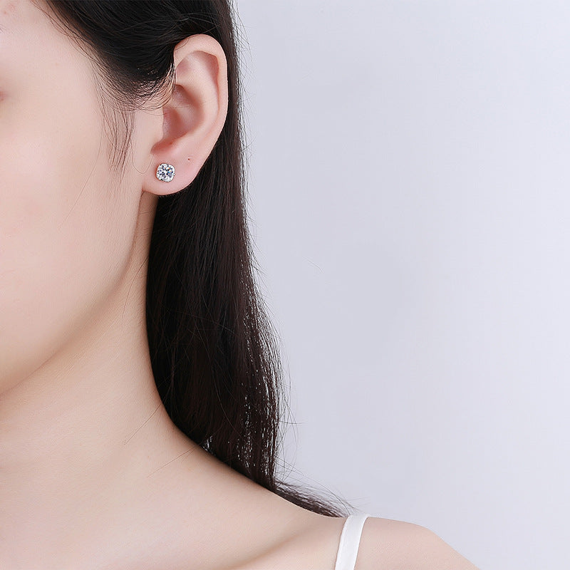 0.5ct Square Moissanite Stud Earrings