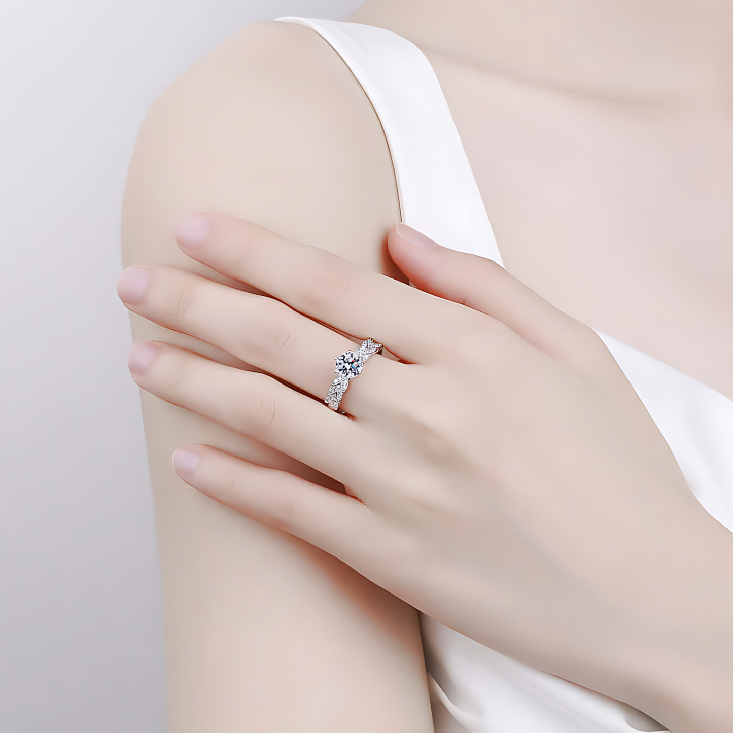 Angel Feather Moissanite 1.0ct Ring