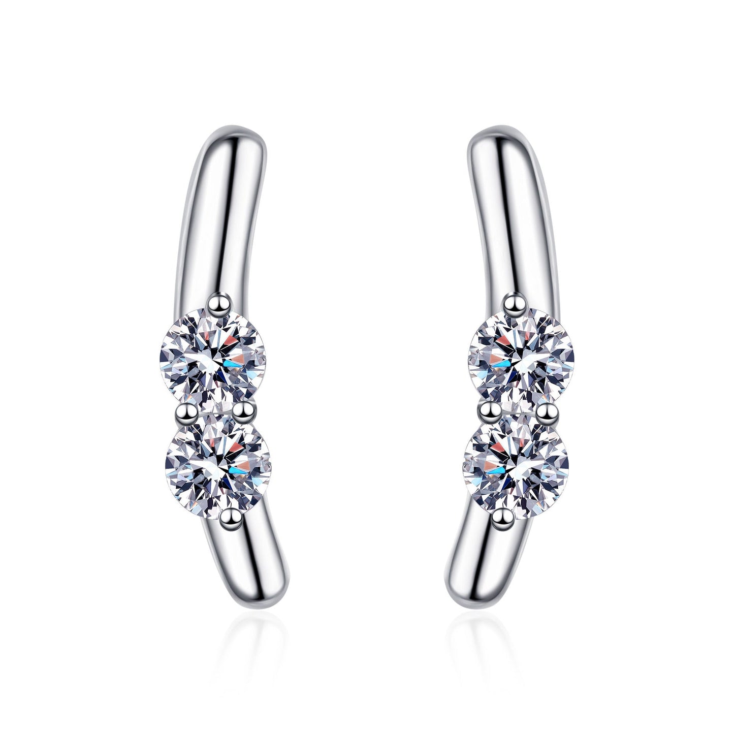 Rabbit Ear Moissanite Earrings 0.4ct