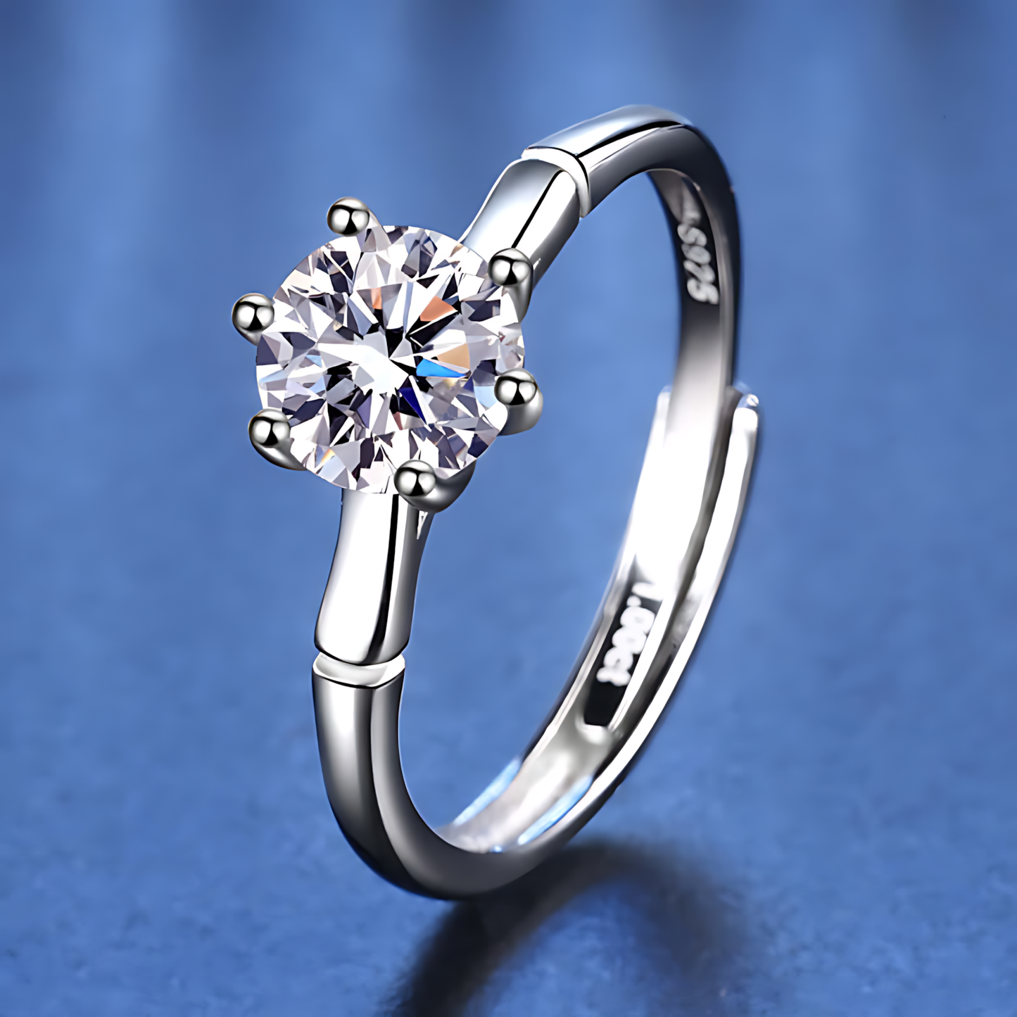 Bamboo Simple Moissanite Ring 1.0ct