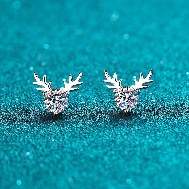 Antler Sterling Silver Earrings 1.0ct