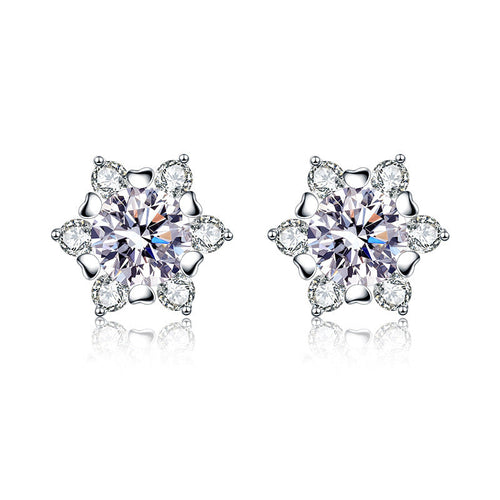 Snowflake Moissanite Earrings 1.0ct