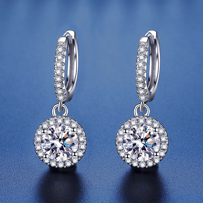 1.0ct Round Bag Moissanite Earrings