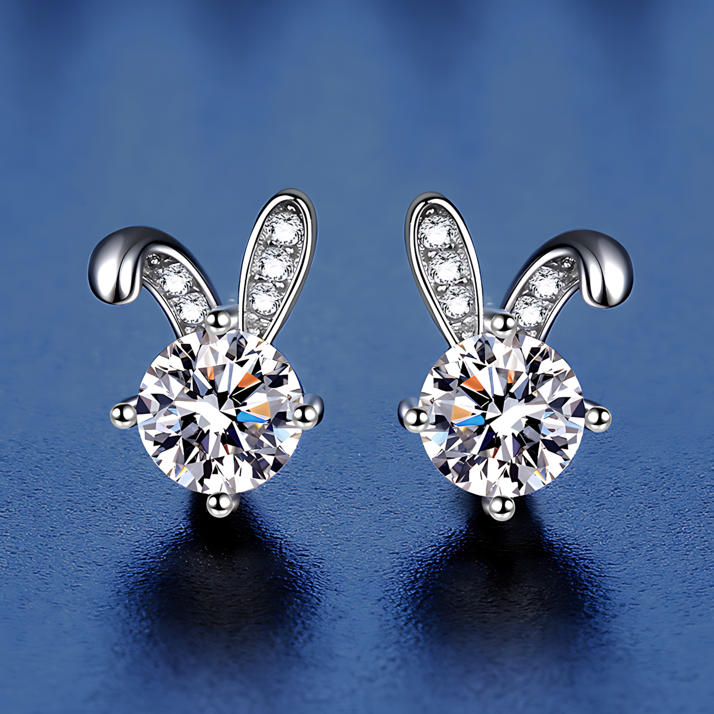 Cute Rabbit Moissanite Earrings 0.5ct