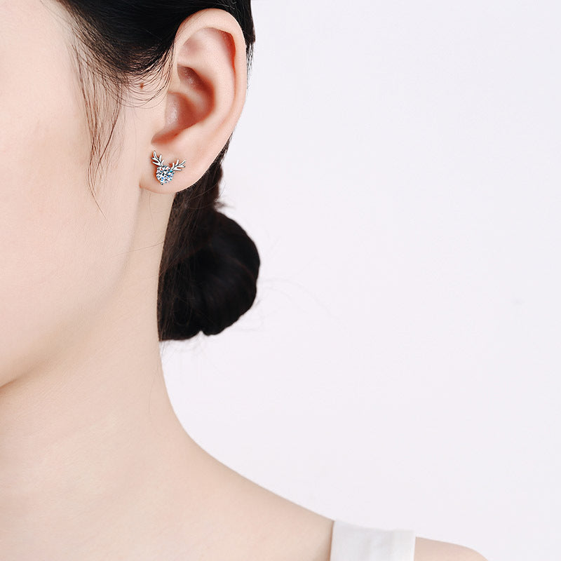 Antler Sterling Silver Earrings 1.0ct