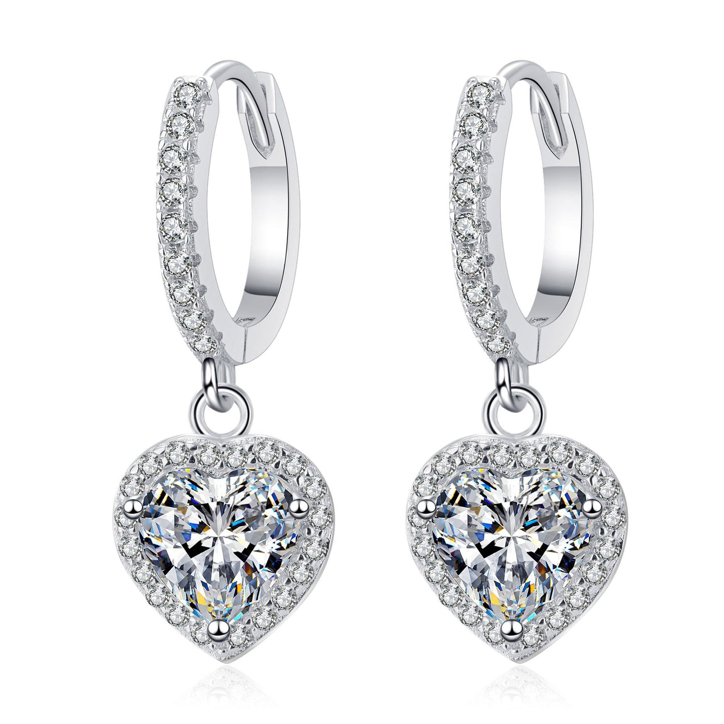 Heart Shaped Wrap Moissanite Earrings 2.0ct