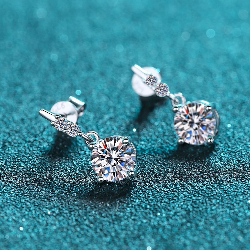 Drop Moissanite Earrings 1.0ct