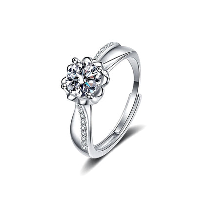 Heart Shaped Flower Moissanite Ring 1.0ct