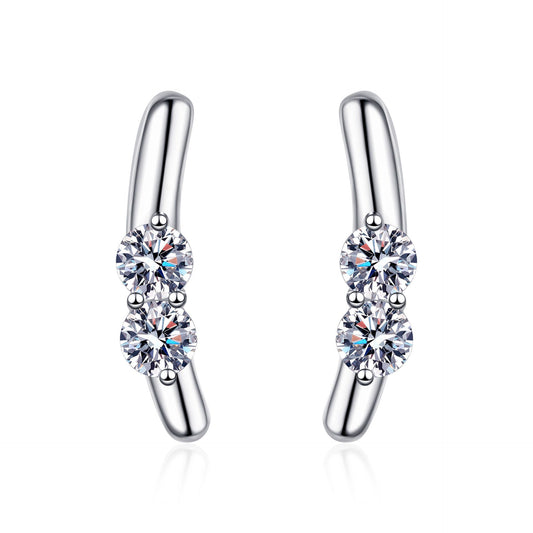 Rabbit Ear Moissanite Earrings 0.4ct