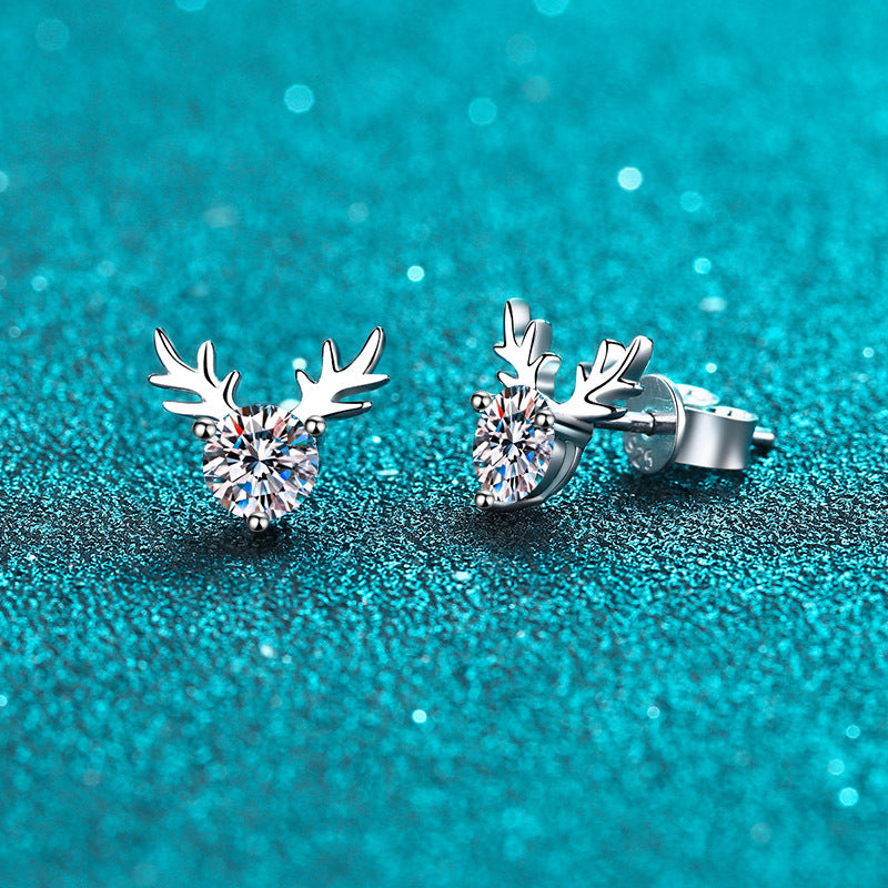 Antler Sterling Silver Earrings 1.0ct