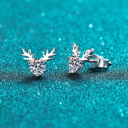Antler Sterling Silver Earrings 1.0ct