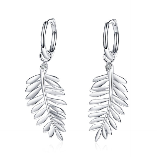 Leaf Hoop 1.0ct Moissanite Earrings