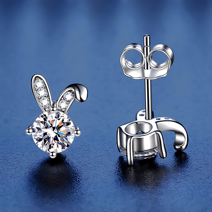 Cute Rabbit Moissanite Earrings 0.5ct