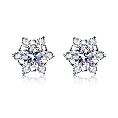 Snowflake Moissanite Earrings 1.0ct
