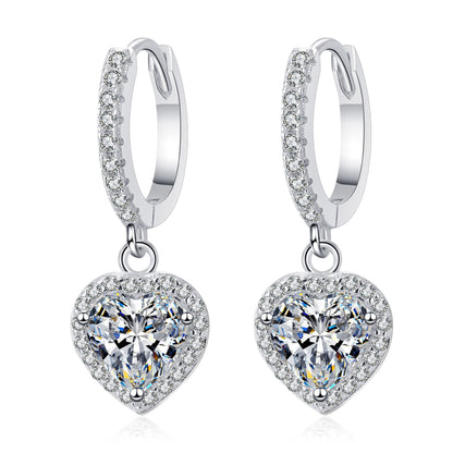 Heart Shaped Wrap Moissanite Earrings 2.0ct